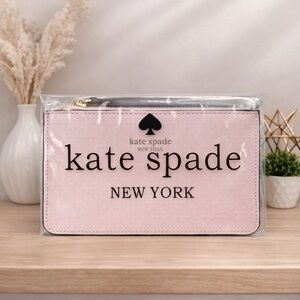 Kate Spade New York Pink Logo Wristlet Clutch | Large Logo Pouch